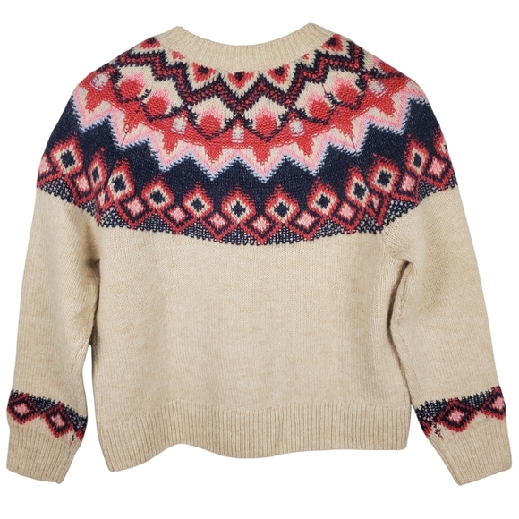 Old Navy Women's Patterned Sweater - Cream and Red. Fair Isle. XS. #0173 - Picture 5 of 9